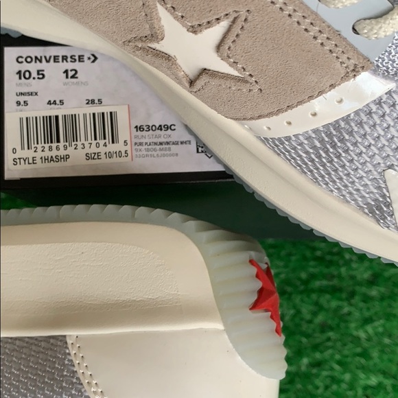 CONVERSE RUN STAR OX PURE PLATINUM/VINTAGE WHITE M - Picture 16 of 16